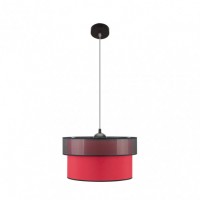 Distribuidor - Lâmpadas Diversas | Colgantes Moderno | COLGANTE FELIX NEGRO/ROJO 1XE27 REGX40X40 CM Ref: 172994007